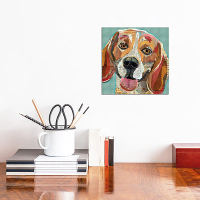 Cheerful Collage Beagle by Traci Anderson - Wrapped Canvas Gallery-Wrapped Canvas Giclée