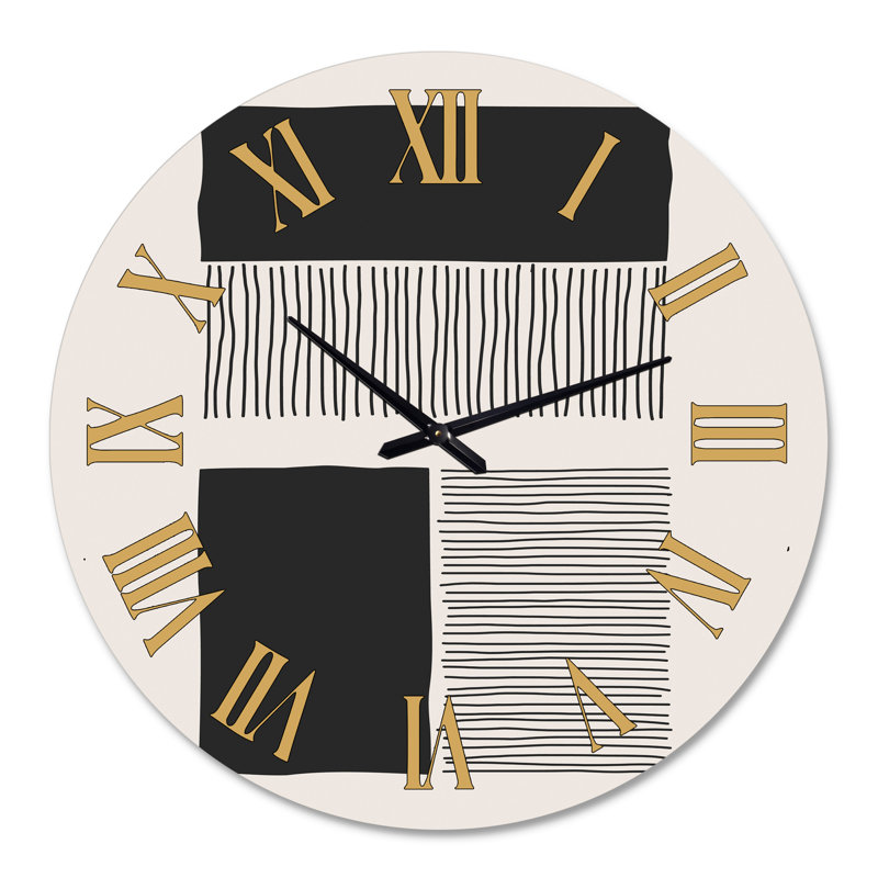 Minimal Geometric Lines and Squares VII - Horloge murale moderne, Grand