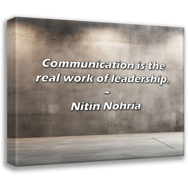 Citation artistique «La communication est un véritable travail de direction». Toile tendue par Nitin Nohria