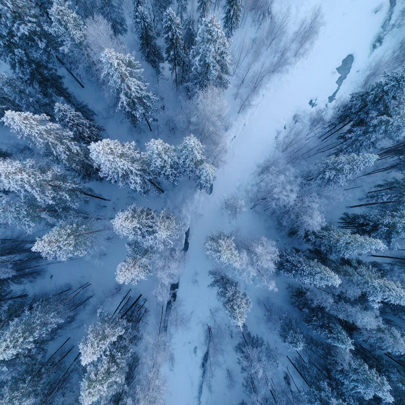 «Snowy Creek Crossing», art mural sur toile tendue, H 20 po x l 20 po
