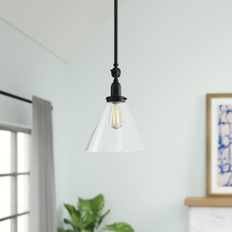 Catalina 1 - Light Single Cone Pendant in Black, Black