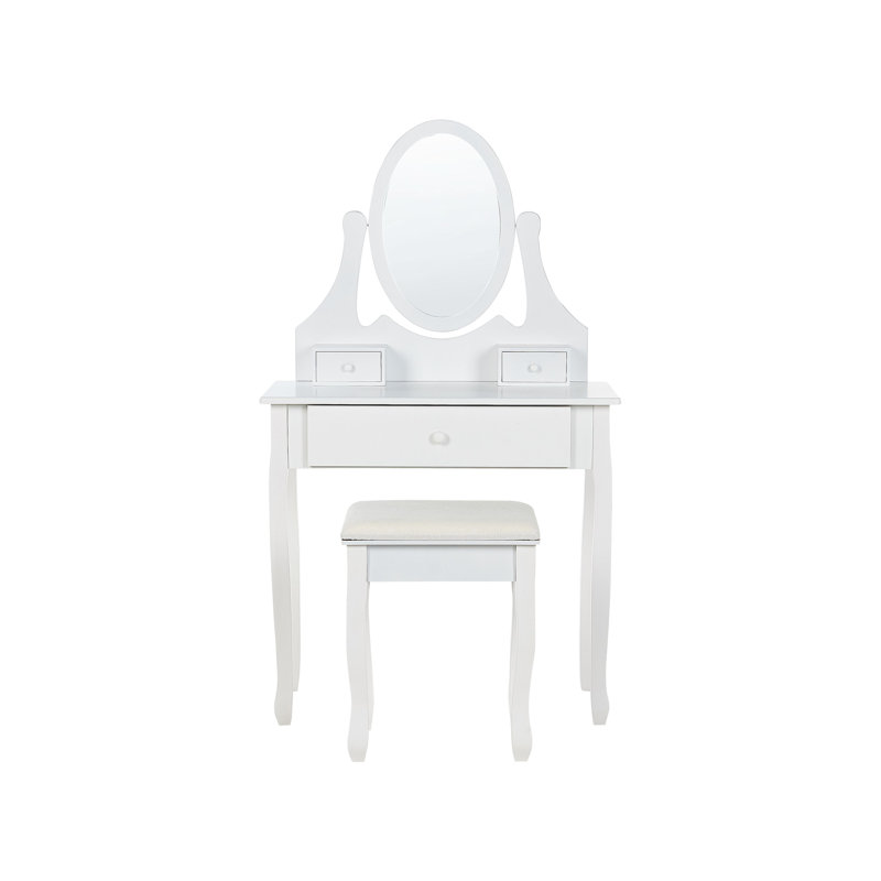 Abiyah Dressing Table with Mirror, White