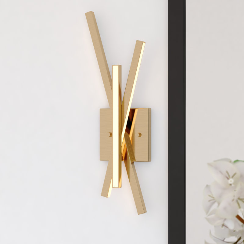 Barcelo Steel LED Armed Sconce, Gold