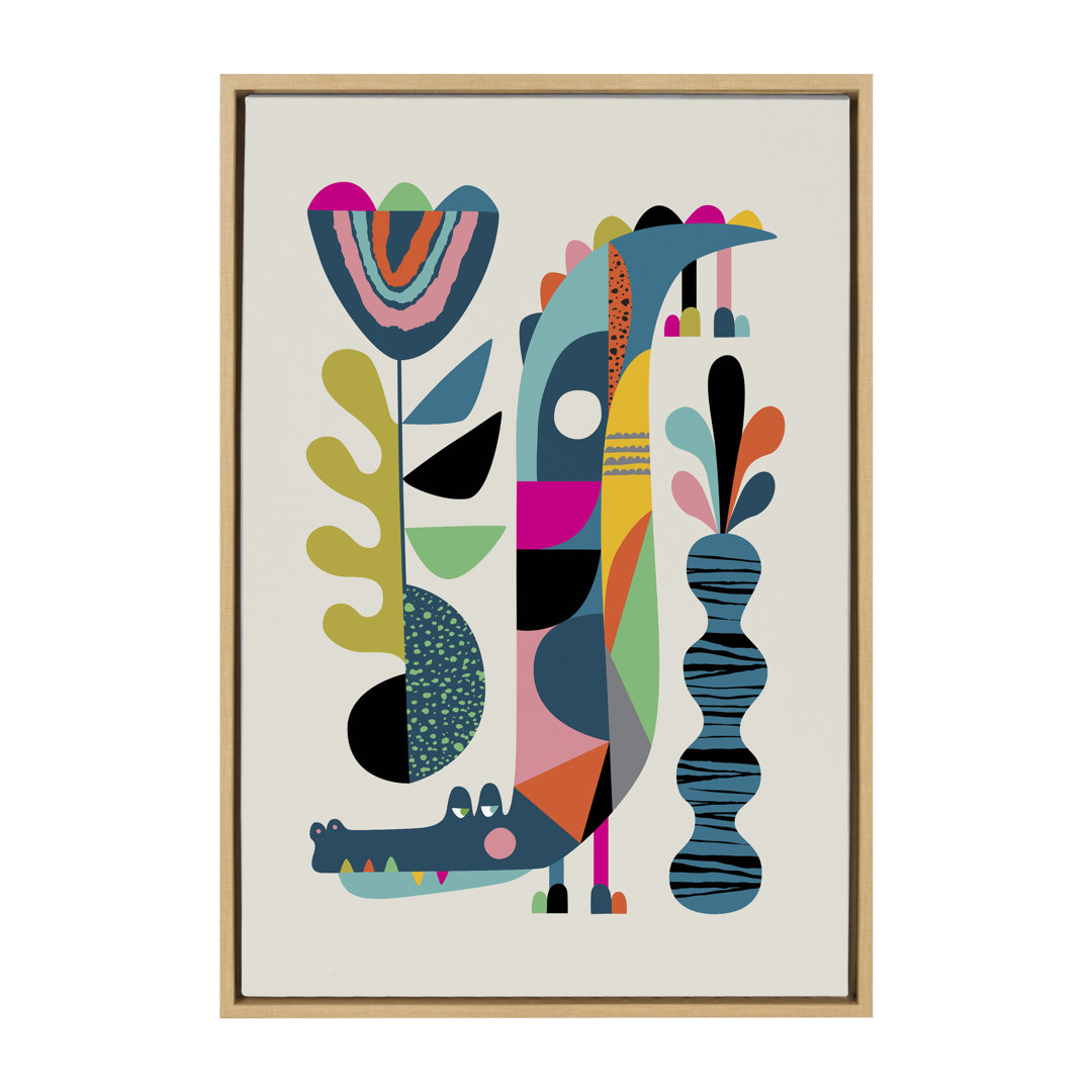 Keaundrea Crocodile by Rachel Lee of My Dream Wall - Floater Frame Print on Canvas Corrigan Studio® Frame 
