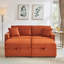 Velours côtelé moelleux confortable avec repose-pieds double, plateau de table, mousse orange + ressort, espace de rangement, tissu surdimensionné de qualité méridienne, accoudoir multifonctionnel