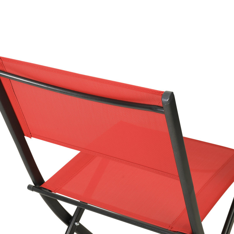 Chaise pliante Bismask, Noir / rouge