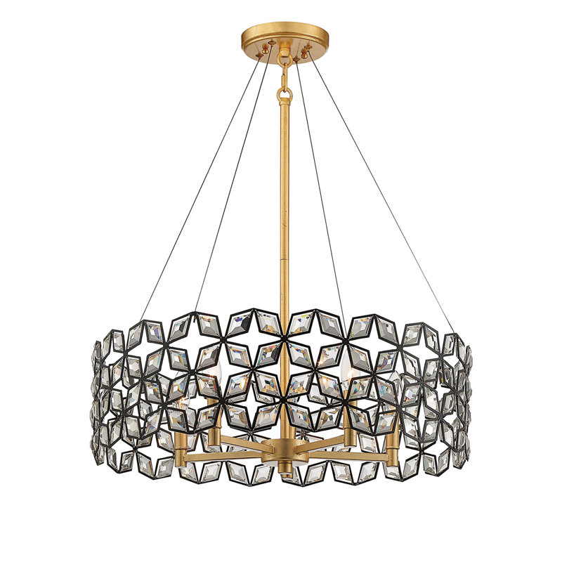 Luminaire suspendu cylindrique unique à 5 lumières
