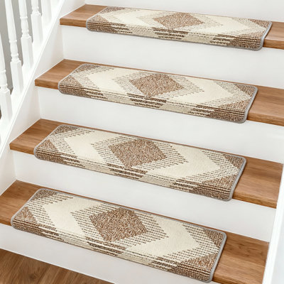 Tapis antidérapant 15 pièces, tapis d'escalier pour marches en bois d'intérieur, tapis d'escalier, tapis d'escalier pour enfants et chiens 9,5 po x 30 po (ensemble de 15)