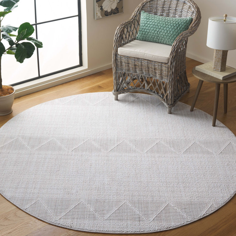 Msr1906 Martha Stewart Serenity Performance Geometric Rug, Round 6'7"
