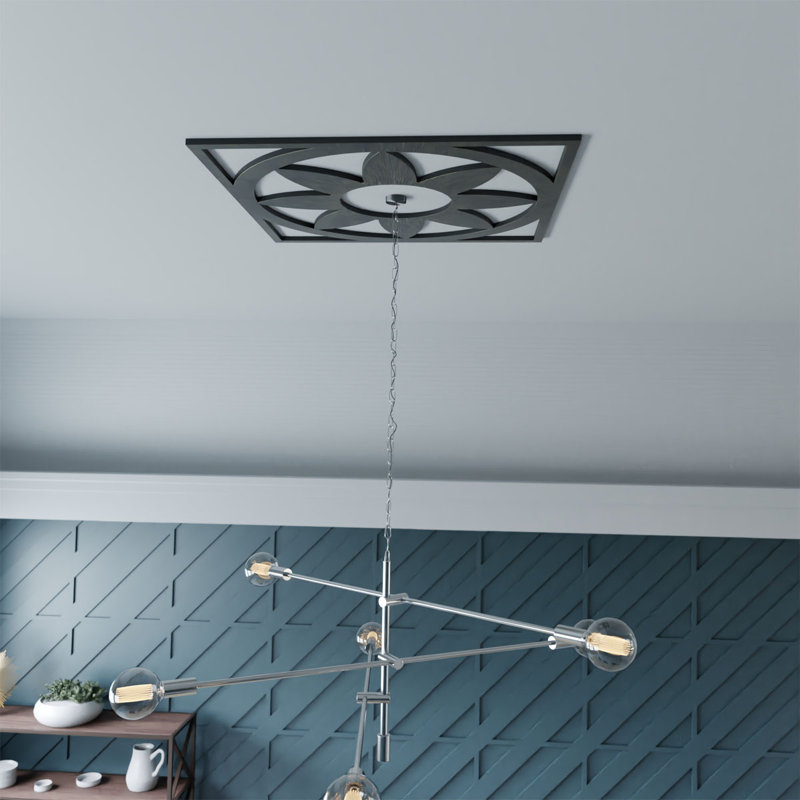 Blume Architectural Grade PVC Pierced Ceiling Medallion, 38" H x 38" W x 1" D, Antiqued Warm Silver