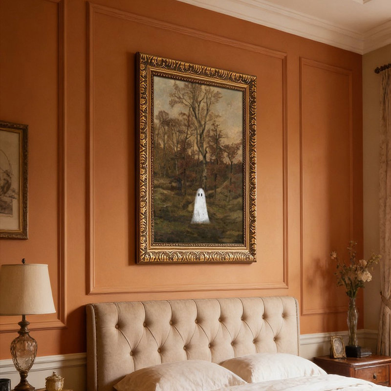 «White Ghost», cadre mural décoratif rétro, L 16 po x l 24 po