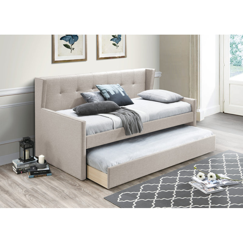 Brecken Upholstered Daybed, Light Brown