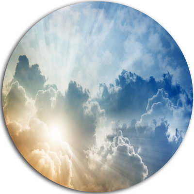 «Stunning Blue Sky with Clouds», reproduction de photo sur métal