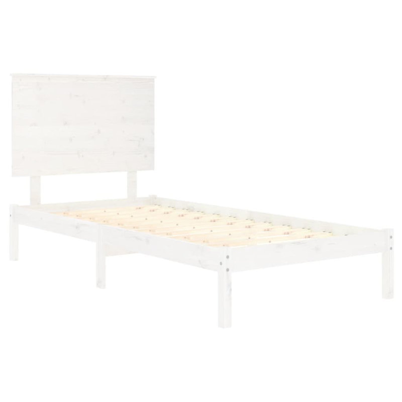 Bed Frame Solid Wood, White, European Double (140 x 200 cm)