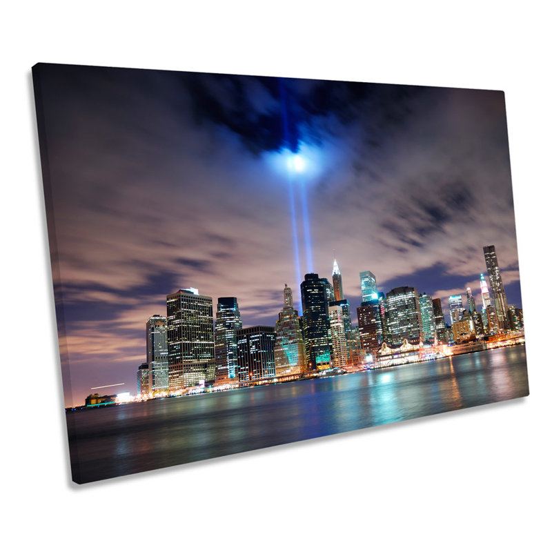 Twin Tower Tribute New York City - Wrapped Canvas Print, 91.4cm H x 137.2cm W x 4cm D