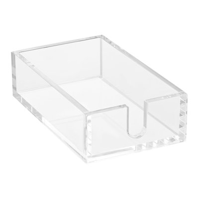 Porte-serviettes en acrylique, 9,1 x 5,5 x 2,6 pouces, plateau de rangement transparent pour serviettes d'invités de salle de bain avec ouverture en forme de U, porte-serviettes en papier jetable pour les fêtes de cuisine, les mariages et divers événements
