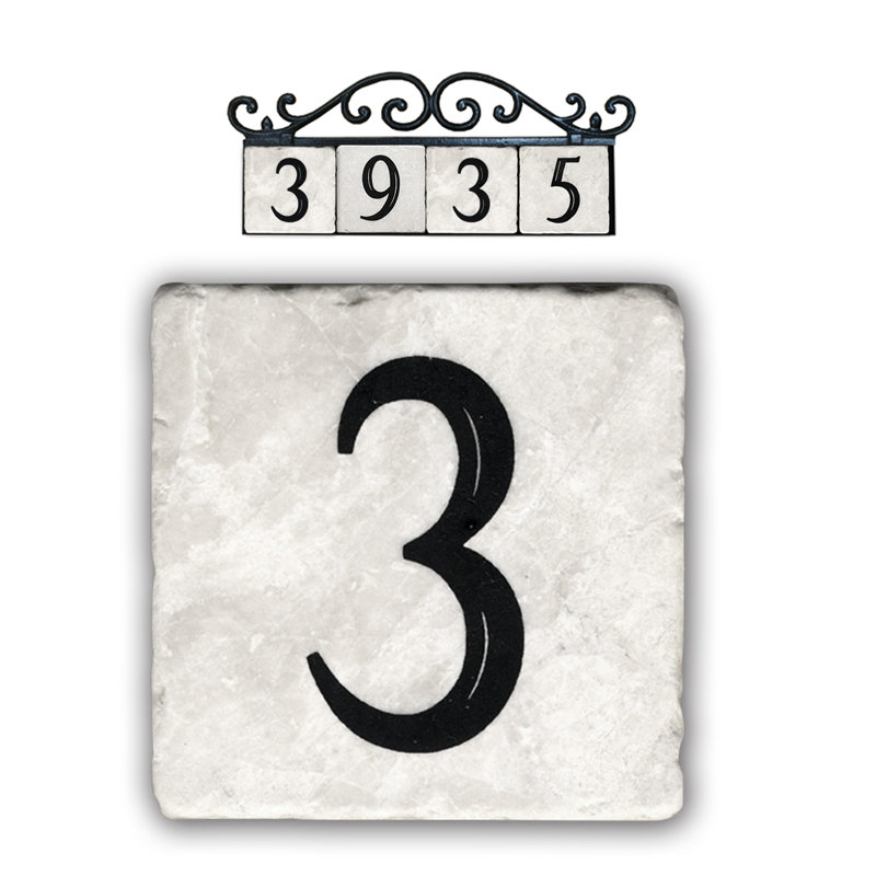 Numéro de maison de carrelage 4 po, 3
