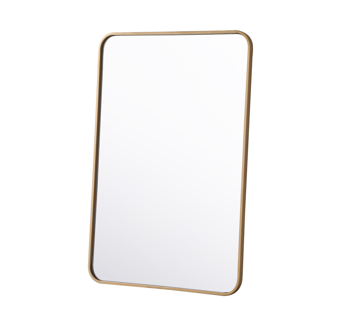 Sabine Metal Rounded Rectangle Wall Mirror, Brass, 36" x 24"