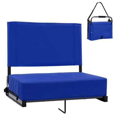 Sièges de stade avec dossier - Siège de gradin portatif rembourré avec poignée et bandoulière - Chaise de gradin de 46,7 cm de large avec dossier et coussin pour événements sportifs et de plein air