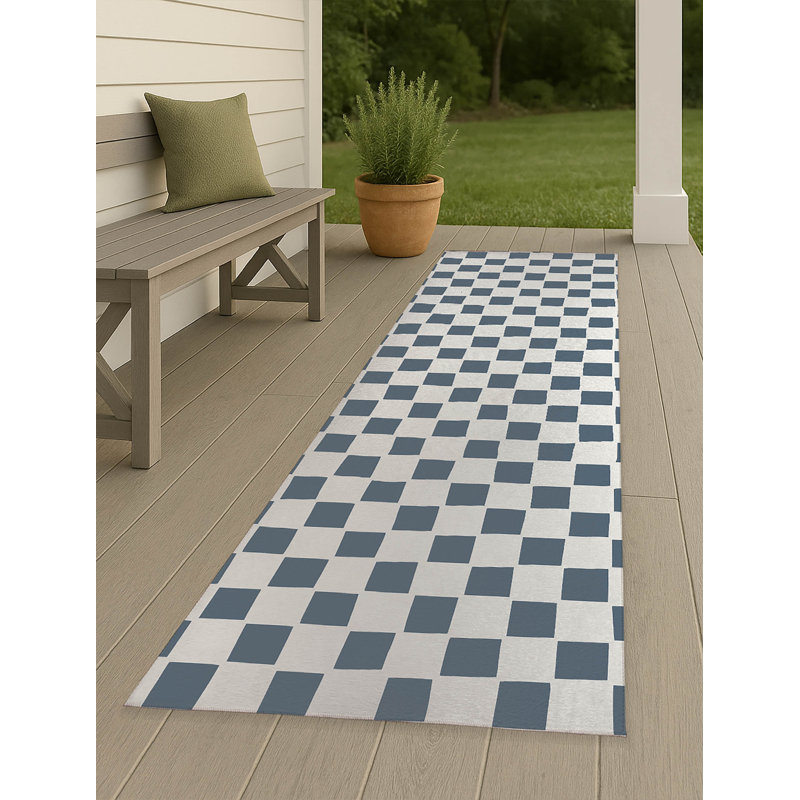 Tapis d'extérieur à carreaux antidérapant, Tapis de couloir 2 pi 6 po x 8 pi