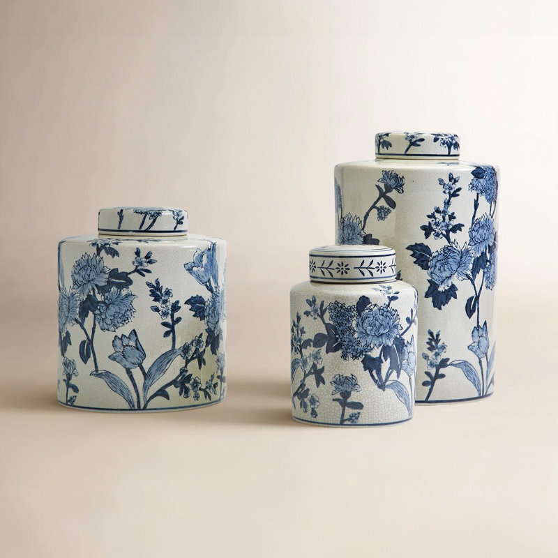 Ensemble de 3 pots à fleurs décoratifs en porcelaine