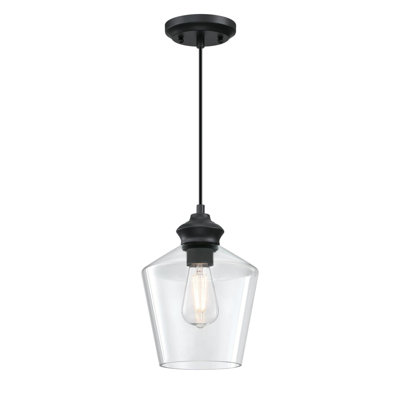 Luminaire suspendu en forme de cloche à 1 lumière avec détails en céramique Rooker
