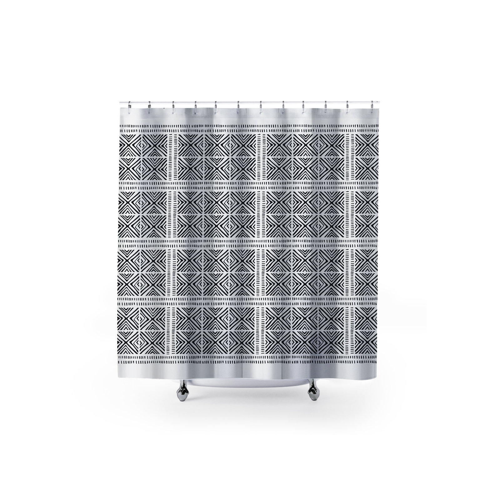 Thora Tribal Shower Curtain, ThoraTribal Black