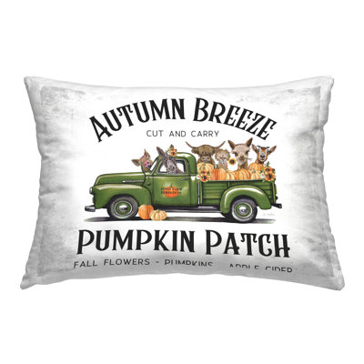 Pumpkin Patch Rustic Truck Decorative Printed Throw Pillow by Lee Keller