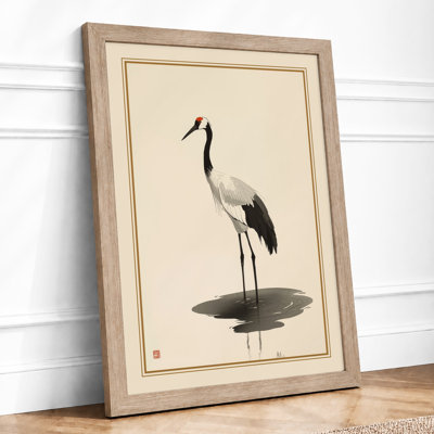 Crane in Stillness Japandi - Framed Print