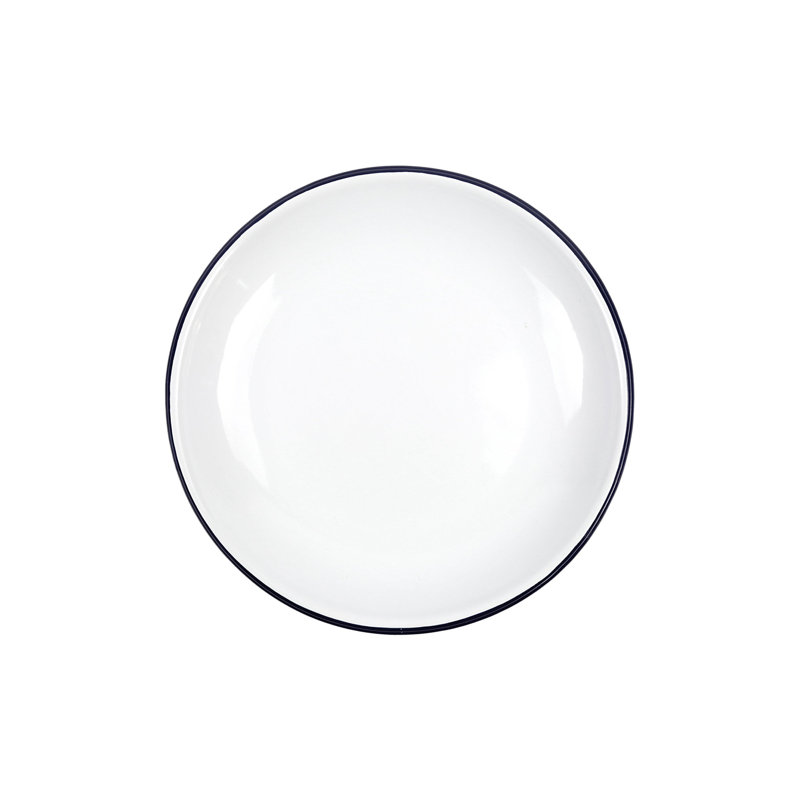 Vintage Coupe Dinner Plates, Black Rim, Black Rim