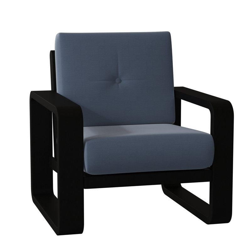 Chaise de patio Vale, Sunbrella® Spectrum denim, Brun châtaigne