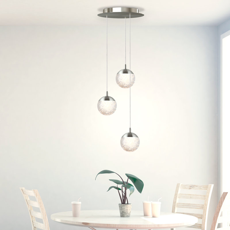 Heatherly 3 - Light Cluster Pendant, Nickel
