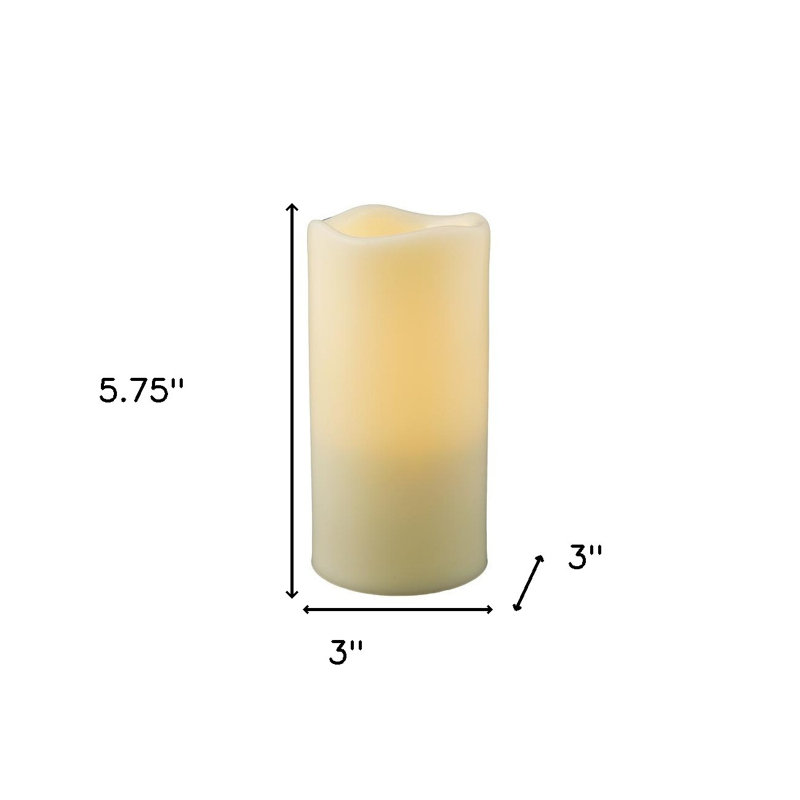 Bougie colonne intérieure 6 po ivoire sans flamme