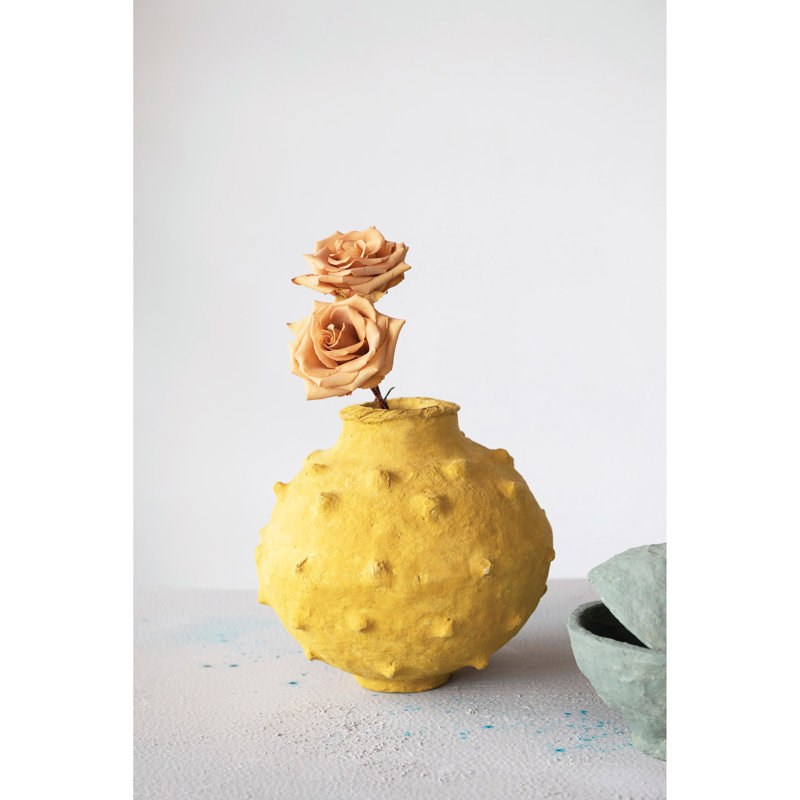 Vase décoratif en papier mâché fait à la main