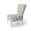 Teal Coastal Harmony Floral Pattern - Upholstered Farmhouse Side Chair, Rustic Floral Accent Chair