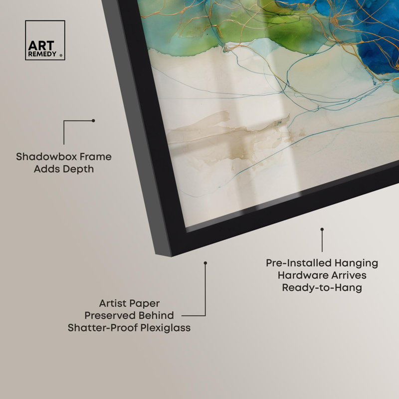 «Alconia I Shadowbox Print», art mural abstrait par Art Remedy, H 13 po x l 13 po, Noir