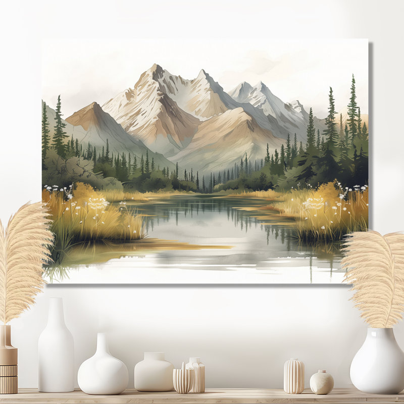 Alaska Winter River into Denali National Park II - Alaska, art mural, Toile tendue, H 16 po x l 32 po x P 1 po