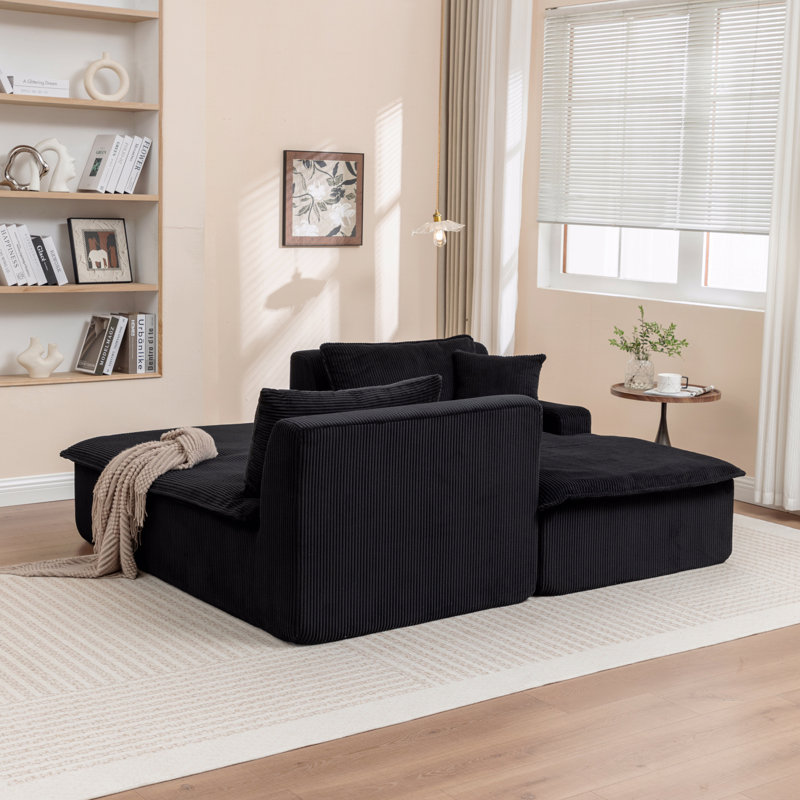 Fauteuil-lit rembourré Chaise longue, Noir