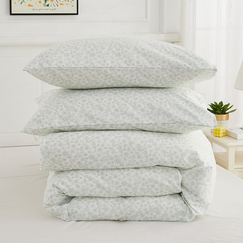 Gogreen 100% Cotton 3 Pieces Luxury Queen Duvet Cover Floral, Soft & Breathable Queen Bedding Sets, Pattern Queen Comfy Duvet Cover, with Zipper Closure