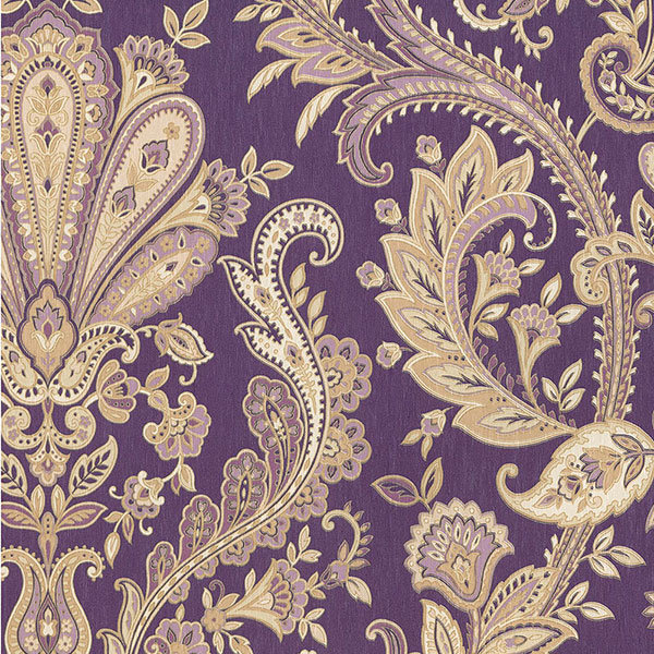 Rouleau de papier peint scintillant / scintillant 32,7 pi x 20,5 po Adalwin, Mauve / Or / Mauve