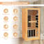Eulen Solid Wood Single Infrared Sauna Room With Bluetooth Audio, Sole Control, Panoramic Warm Light