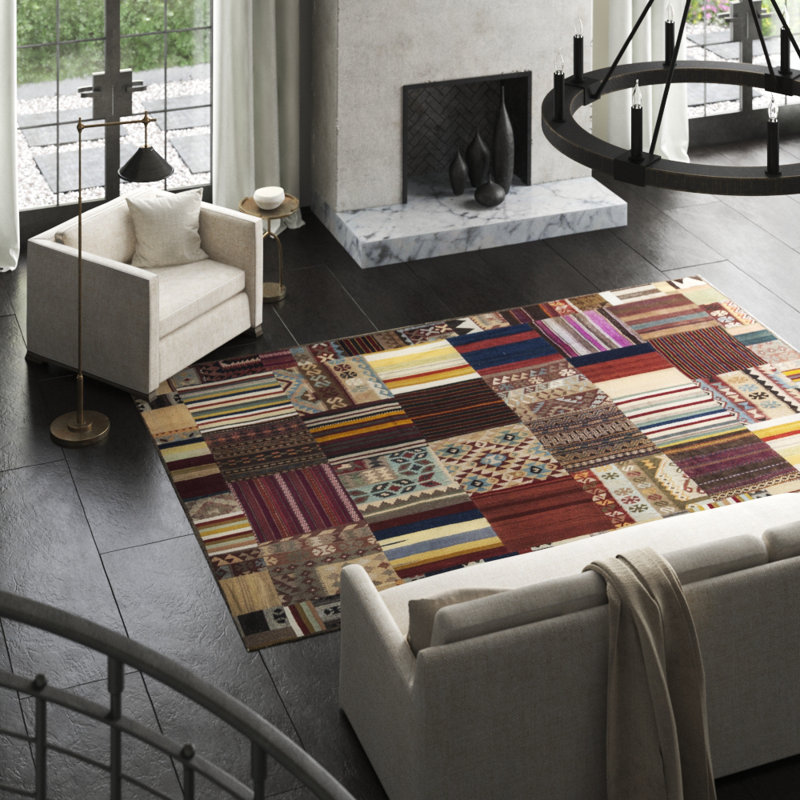 Wool Patchwork Area Rug