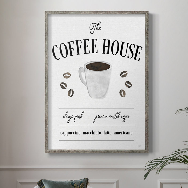 «Always Fresh Coffee House», reproduction encadrée - bois massif, H 30 po x l 24 po