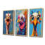 Dindon jaune «Good Time I» - Collection de reproductions sur toile 3 pièces-1368587878-1368587896-1368587901