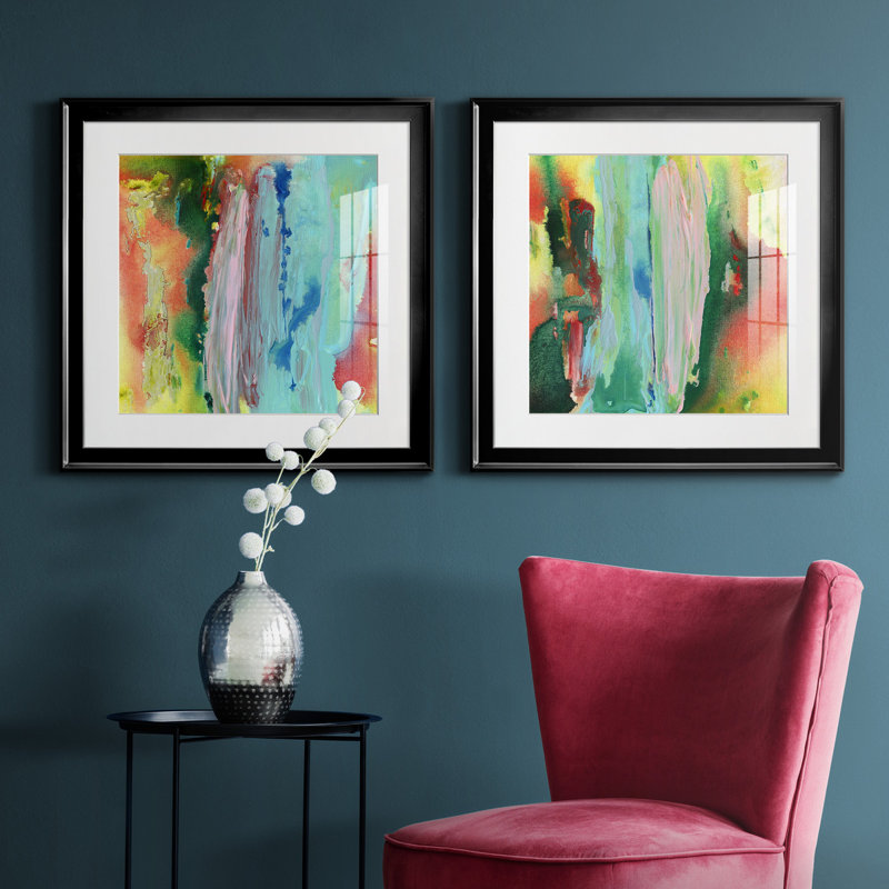 Long Lake I - ensemble de 2 peintures encadrées, Noir, H 30,5 po x l 61 po x P 1,5 po