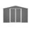 Remise de rangement extérieure 10 x 10 pi, grandes remises à outils en métal avec structure de cadre actualisée et portes verrouillables, remise de jardin pour pelouse de patio, gris