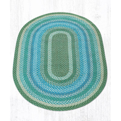  Natural Fiber Rug – Sage/Ivory/Blue Oval by 