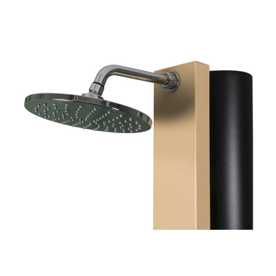 Alecxander Solar Powered Stainless Steel Wall Mounted Outdoor Shower and Footwash Spout