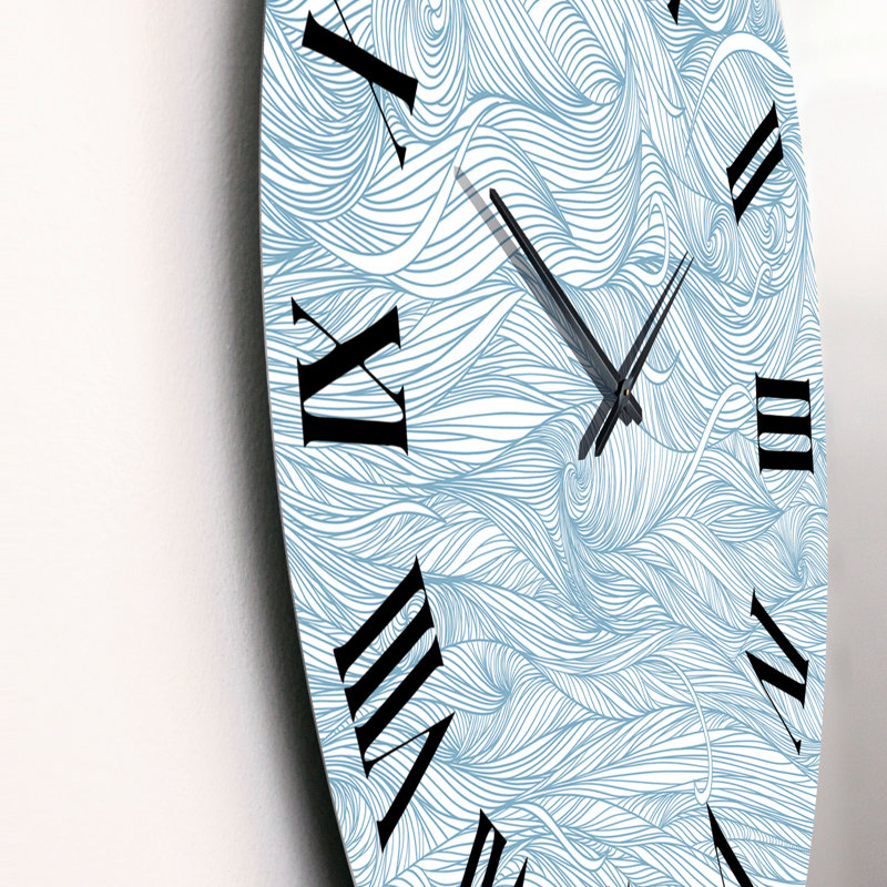Horloge murale à motif de marbre bleu clair, Moyen
