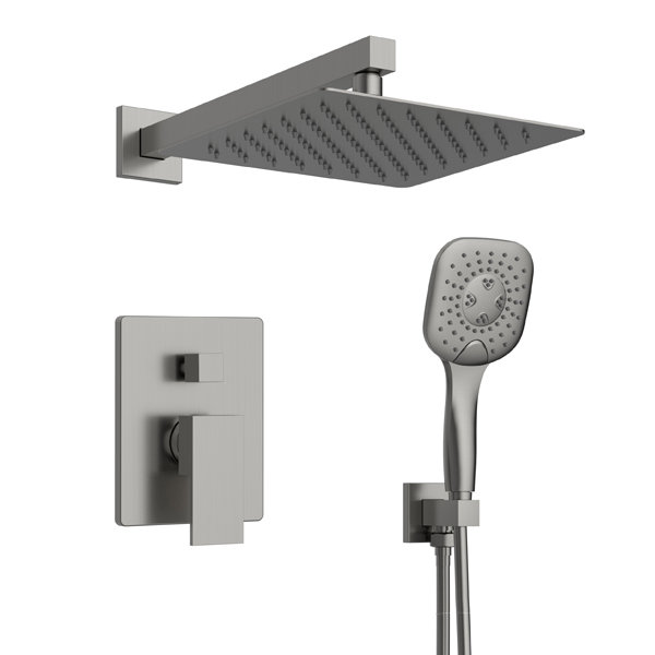 Robinet de douche avec valve brute, Nickel brossé